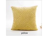 Velvet Flocking Cushion Cover - Yellow