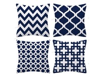45x45cm Navy Hamptons Cushion Cover (multiple colors)