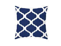 Navy Blue Square Cushion Cover - Trellis