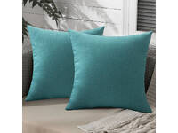 Luxton Water Resistant Outdoor Patio Cushion Covers - Teal Aqua (twin pack)