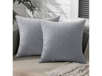 Luxton Water Resistant Outdoor Patio Cushion Covers - Ash Grey (twin pack)