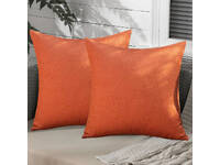 Luxton Water Resistant Outdoor Patio Cushion Covers - Sunkist Orange (twin pack)