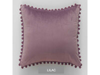 Velvet Pom Pom Cushion Cover - Lilac