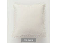 Velvet Pom Pom Cushion Cover - Off White
