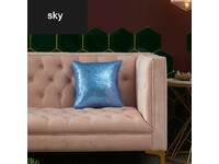 Sequins Cushion Cover - Sky