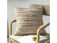 Cotton Linen Tassel Fringe Cushion Cover - Linen