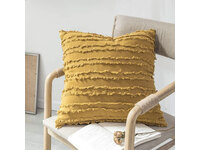 Cotton Linen Tassel Fringe Cushion Cover - Mustard Yellow