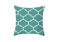 Teal Green Blue Square Cushion Cover - Trellis