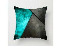 Teal Green Blue Square Cushion Cover - Charcoal Teal
