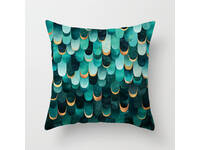 Teal square cushion cover - 5