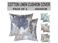 45x45cm Coral Tree Cotton Linen Cushion Cover (multiple colors) (Pack of 2)