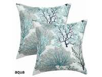 Coral Tree Cushion Cover - Aqua (Pack of 2)