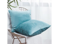 Velvet Square Cushion Cover 45x45cm - Aqua Blue