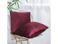 Velvet Square Cushion Cover 45x45cm - Burgundy Red