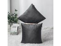Velvet Square Cushion Cover 45x45cm - Charcoal Grey