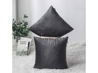 Velvet Square Cushion Cover 45x45cm - Charcoal Grey (twin pack)