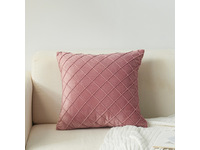 Velvet Diamond Pleated Cushion Cover - Pink