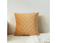 Velvet Diamond Pleated Cushion Cover - Caramel