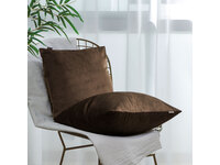 Velvet Square Cushion Cover 45x45cm - Dark Brown