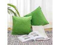 Velvet Square Cushion Cover 45x45cm - Grass Green