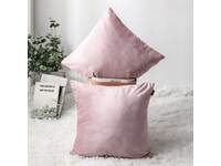 Velvet Square Cushion Cover 45x45cm - Light Pink