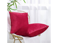 Velvet Square Cushion Cover 45x45cm - Red