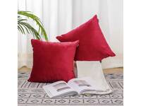 Velvet Square Cushion Cover 45x45cm - Vivid Red