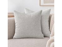 Luxton 2pcs Woven Textured Chenille Cushion Covers 45x45cm (Dove)