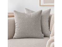 Luxton 2pcs Woven Textured Chenille Cushion Covers 45x45cm (Khaki)