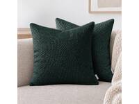 Luxton 2pcs Woven Textured Chenille Cushion Covers 45x45cm (Deep Teal)