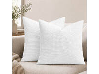 Luxton Woven Textured Chenille Cushion Covers 45x45cm (Pack of 2) (White)