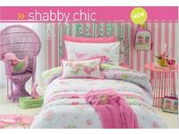Single Size Shabby Chic by Jiggle Giggle girls pink and white floral printed 2pc Quilt Cover Set