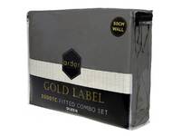 Super King Size Ardor 3000TC Charcoal Color Fitted Sheet Combo Pack (3pcs)