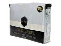 Queen Size Ardor 3000TC Silver Color Fitted Sheet Combo Pack (3pcs)