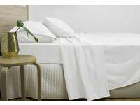 Queen Size White Color 3000TC Cotton Rich Sheet Set