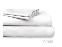 Double Size White Algodon 300TC Cotton Sheet Set