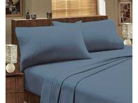 King Single size Park Avenue flannelette Sheet Set (Indigo)
