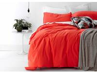 100% Cotton Single size European Vintage Washed Sheet set (Emberglow)