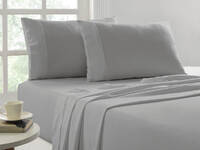 Queen Size Renee Taylor LUXE 1000TC Egyptian Cotton Sheet Set (Grey)