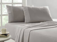 King Size Renee Taylor LUXE 1000TC Egyptian Cotton Sheet Set (Pewter)