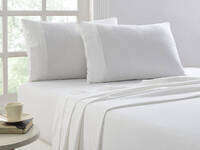 Queen Size Renee Taylor LUXE 1000TC Egyptian Cotton Sheet Set (White)