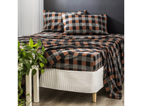 King Size Plaid Park Avenue Flannelette Sheet Set