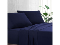 Luxton Pure Soft Plain Bed Sheet Set (Navy Blue)