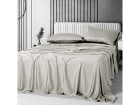 Luxton 100% Organic Bamboo Bed Sheet Set (Beige Linen, Queen)