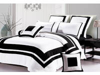 Abel Quilt Cover Set Black and White Duvet Cover Set