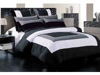 Amore Black Grey White Quilt Cover Set by Luxton (King Size)