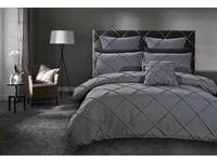 Abel Grey Pintuck Quilt Cover Set