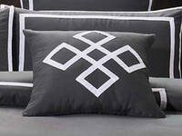 Burgess Grey Square cushion cover 45x45cm