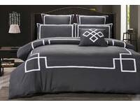 King Size Burgess Quilt Cover Charcoal Grey Duvet Cover Set