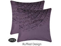 Luxton Plum Purple Ruffled European pillowcases 65x65cm (twin pack)